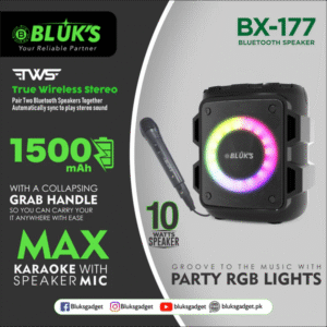 BLUK'S  BX-177 Max Karaoke Wireless Bluetooth Speaker with Mic